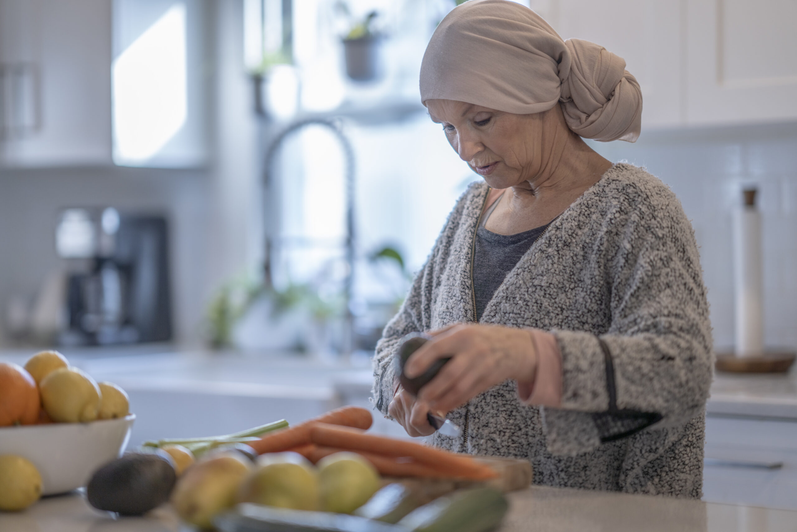 Woman With Cancer in the Kitchen